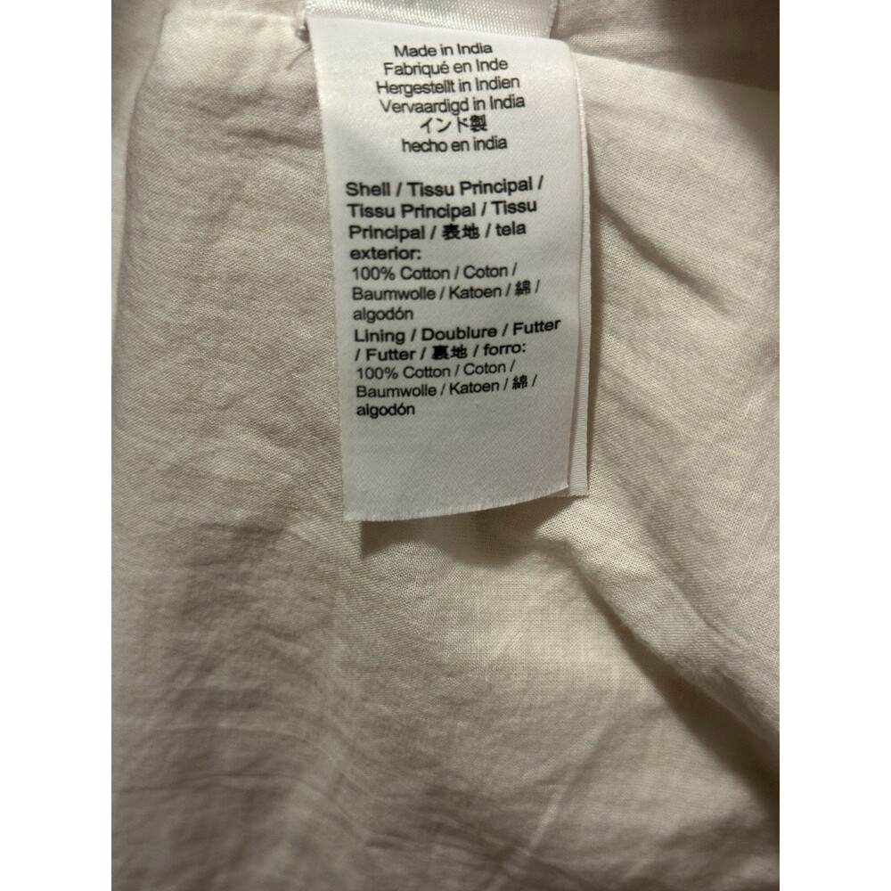 J.Crew Smocked 100% Cotton Puff-Sleeve Lined Poplin Dress Tan White Gingham Sz M - Picture 11 of 16